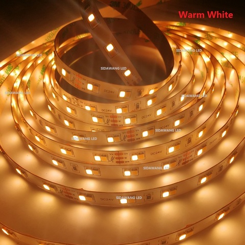 Dual Color SuperBright SMD2835 120leds/m,5m/reel  12/24V CCT color temperature adjustable and dimmable strip white+warm white ► Photo 1/4