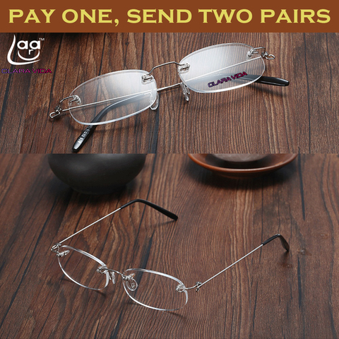 2022 Special Offer Hot Sale Hmc Men Leesbril Two Pairs! Rimless Light Anti-slip Unisex Reading Glasses+1+1.5+2+2.5+3+3.5+4 928 ► Photo 1/6