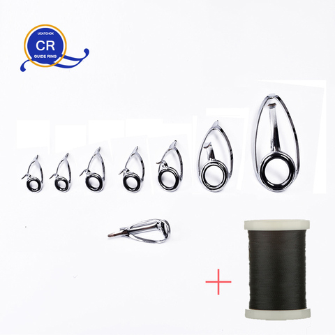 7pcs/Kit CR Bracket Surf Rod Boat Jigging Rod Guide Ring stainless steel DIY Rod big game Rod enhanced version accessories part ► Photo 1/6