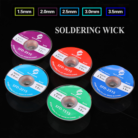 Desoldering Wire 1.5/2.0/2.5/3.0/3.5mm Suction Tin Desoldering Wick Solder Braid Wire for PCB Tin Remove Welding Tools ► Photo 1/6