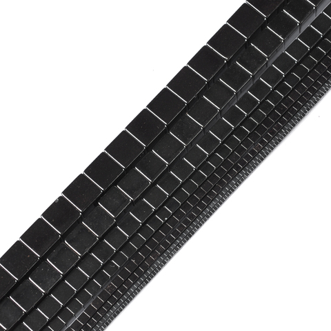 Natural Stone Square Black Hematite Beads Loose Beads 1/1.5/2/3/4/6/8/10mm for DIY Necklace Bracelet Jewelry Making Accessories ► Photo 1/4