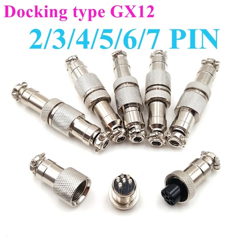 1Set GX12 Butt type Aviation Plugs Sockets 2/3/4/5/6/7 Pin RS765  12MM Aero Plug Socket Aerial Plugs Sockets Aviation Connector ► Photo 1/3