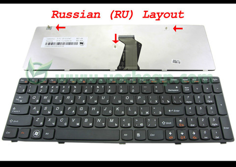 New Laptop keyboard for Lenovo G580 G580A G585 G585A N580 N585 N586 Black key Black frame Rusian RU Version - 25-013347 ► Photo 1/1