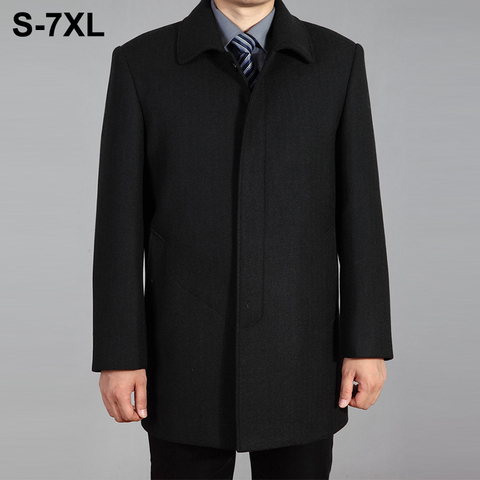 2022 High Quality Men Wool Coat Autumn Winter Overcoat Wool Woolen Jacket Male Pea Coat Men Winter Long Coat Homme Plus Size 7XL ► Photo 1/6