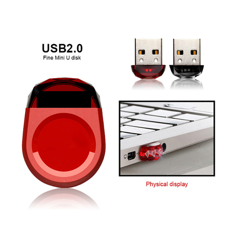 Fashion USB Flash Drive USB 2.0 Super Mini Red Pendrive 4GB 8GB 16GB 32GB 64GB Memory Stick High Speed Small Pen Drive  Hot Sale ► Photo 1/6