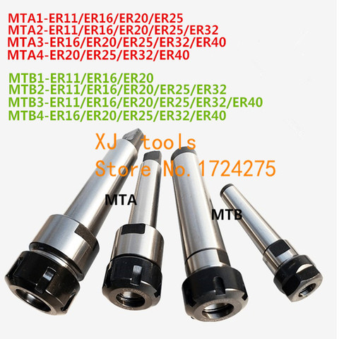 MT1/MT2/MT3/MT4 Morse taper ER11/ER16/ER20/ER25/ER32/ER40 collet chuck Holder,CNC tool holder clamp. ► Photo 1/1