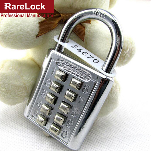 Rarelock ZS74 Anti-theft Button Combination Padlock Digit Push Password Lock for GYM Locker Drawer Cabinet Door DIY Hardware ► Photo 1/5