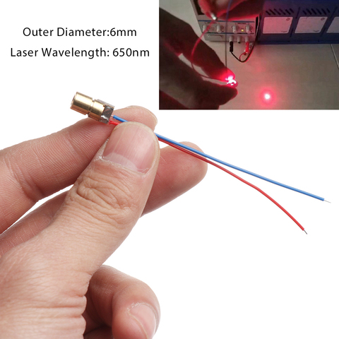 5/10pcs Laser Diode 650nm 6mm 3/5V 5 Million Watt Adjustable Laser Dot Module Red Copper Head Laser Woodworking Measuring Tools ► Photo 1/6