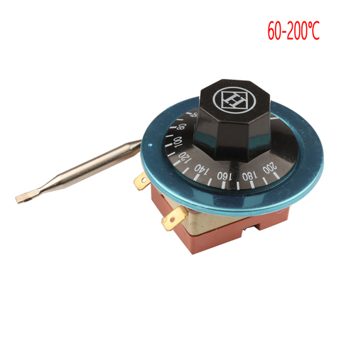 60-200 Degrees Celsius Adjustable Temperature Control Switch 2-pin Capillary Dial Thermostat 220V 16A Normally Closed ► Photo 1/6