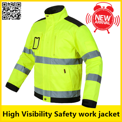 Bauskydd High visibility Men outdoor Tops workwear multi-pockets  safety reflective work jacket  free shipping ► Photo 1/1