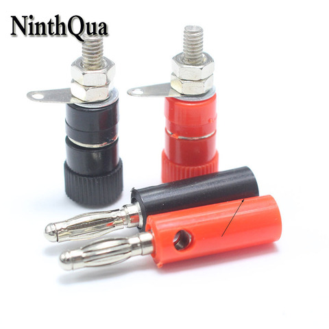 2Pair Black Red 4mm Binding Post Speaker Terminal Banana Plug Socket Jack Connectors Instrument Light Tools ► Photo 1/1
