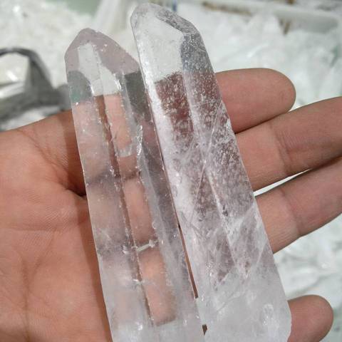 2pcs Natural Double end Lemurian Seed Quartz Crystal Point ► Photo 1/6