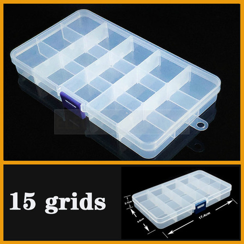 Container 15 grids Plastic Box Practical Adjustable Compartment Jewelry Bead storage case Screw Holder Case Display Organizer ► Photo 1/4