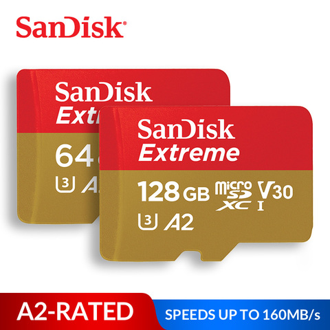 SanDisk Memory Card Extreme micro SD Card UHS-I C10 U3 V30 A2 microSDHC/microSDXC Flash 32GB 64GB 128GB 256GB 400GB TF Card ► Photo 1/5