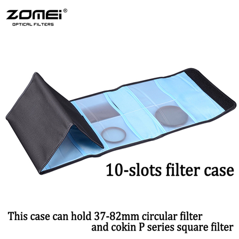 ZOMEI Camera Lens Filter Wallet Case 10 Pockets Filter Bag For 37mm-82mm UV CPL Cokin P Series Square Filter Pouch ► Photo 1/6