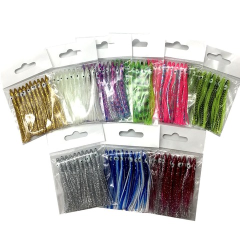 10Pcs*7cm Sea Fishing Silicone Artifical Soft sabiki Lure Needle-shaped Octopus Skirt Squid Lure Rig Saltwater Soft Jigging Bait ► Photo 1/6