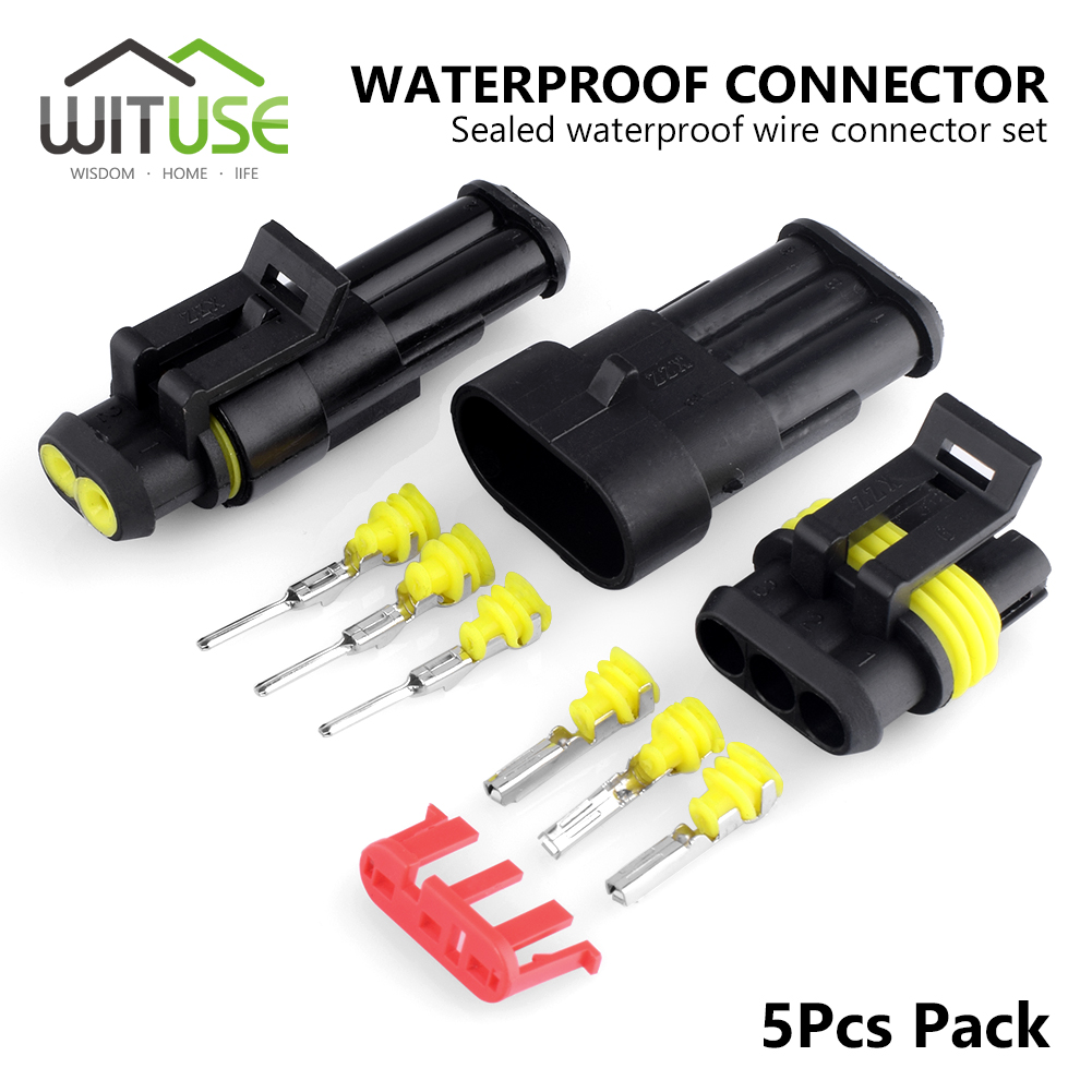 1 Set 1 2 3 4 5 6 Pin Way Waterproof Super Sealed Electrical Wire Connector Plug