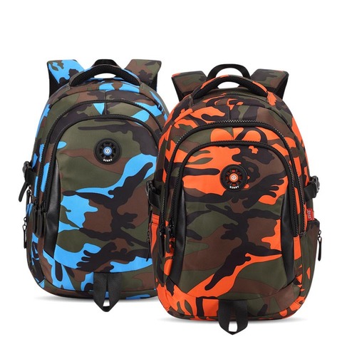 3 Sizes Camouflage Waterproof Nylon School Bags for Girls Boys Orthopedic Children Backpack Kids Bag Grade 1 - 6 Mochila Escolar ► Photo 1/5