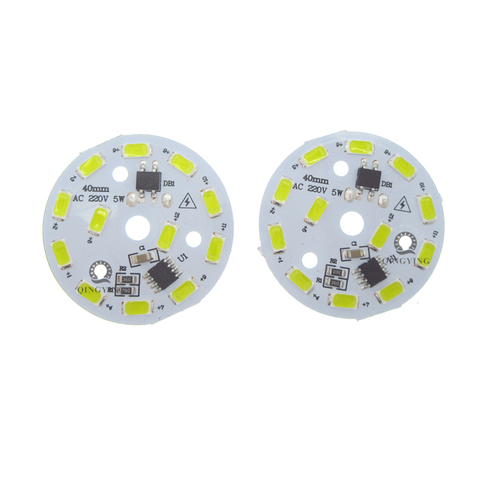 20pcs 5W SMD5730 dimmable LED plate, 220v 230v 240v led light panel, 40mm diameter white warm white Aluminum lamp pcb ► Photo 1/5