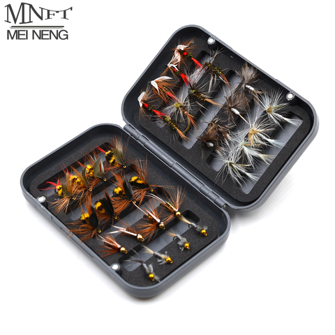 MNFT 32Pcs/Box Trout Nymph Fly Fishing Lure Dry/Wet Flies Nymphs Ice Fishing Lures Artificial Bait with Boxed ► Photo 1/6