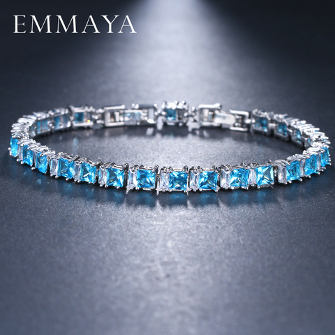 EMMAYA New CZ Cubic Zirconia Light Blue Neat Tennis Bracelet For Women New Year's Gifts Fashion Jewelry Bracciali ► Photo 1/6
