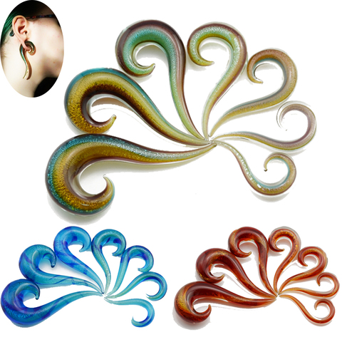 Showlove-2pcs Glitter Ear Spiral Taper Plugs Piercing Guage Earring Expander Body Jewelry ► Photo 1/6