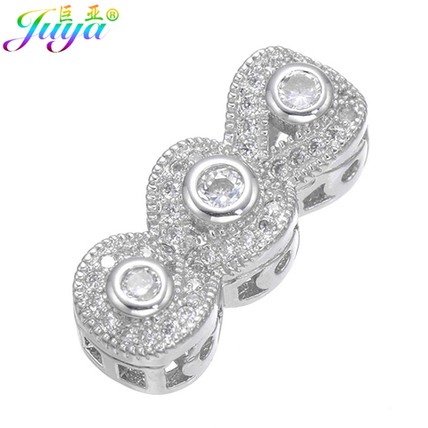 Juya DIY Beadwork Jewelry Beads Supplies 3 Holes Metal Spacer Charm Beads For Women Natural Stones Pearls Jewelry Making ► Photo 1/6