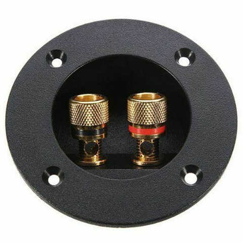 2 pcs DIY Home Car HIFI Stereo 2 way Subwoofer Speaker Box Terminal Round Cup Connector Binding Post For 4mm Banana Plugs ► Photo 1/6