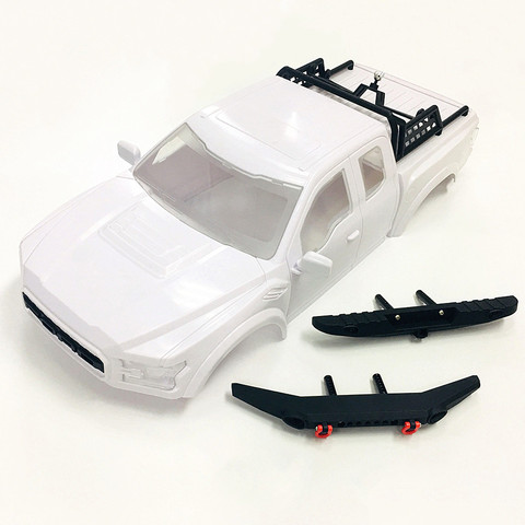 KYX Racing ABS Ford Raptor Hard Body with Bumper & Spare Tire Rack 325mm Body Shell White for RC Crawler Car Traxxas TRX4 TRX-4 ► Photo 1/6