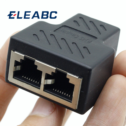 1pcs 1 To 2 Ways RJ45 LAN Ethernet Network Cable Female Splitter Connector Adapter ► Photo 1/4