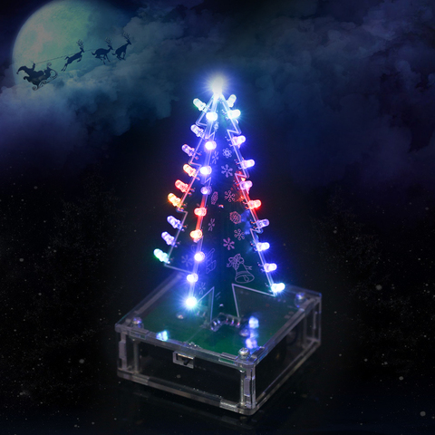 DIY Colorful Easy Making LED Light Acrylic Christmas Tree with Music Electronic Learning Kit Module ► Photo 1/6