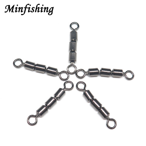 Minfishing 25 pcs Stainless Steel Fishing Swivel 3 Joint Rolling Swivel for Carp Fishing Lure Connector Fishing Accessories ► Photo 1/3