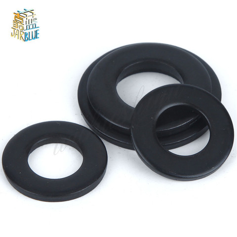 100Pcs DIN125 ISO7089 M2 M2.5 M3 M4 M5 M6 M8 Carbon Steel Flat Machine Washer Plain Black Washer Furniture Gaskets ► Photo 1/4