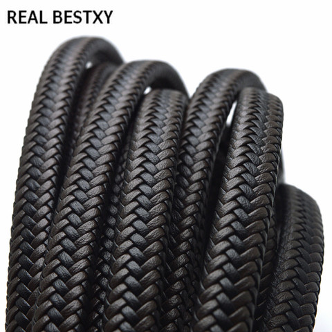 REAL BESTXY 1m/lot 1 yard 12* 6mm wide flat Braided Leather Cord For Bracelet Necklace DIY Jewelry Making Findings leather ► Photo 1/6