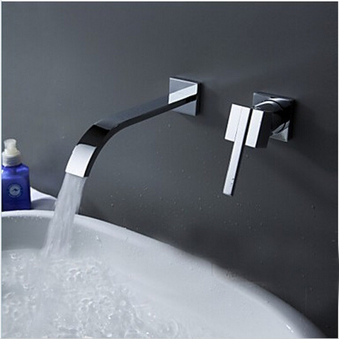 BECOLA Wallmounted washbasin water tap 2 piece set flush faucet cabinet mixer bathroom hot and cold water faucet LT-322 ► Photo 1/6