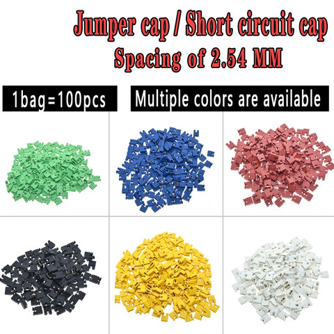 100PCS Pitch jumper shorted cap & Headers & Wire Housings 2.54MM SHUNT Black yellow white green red blue ► Photo 1/6