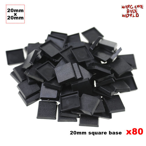 80pcs 20mm Plastic bases  for wargames and gaming miniatures square bases ► Photo 1/1