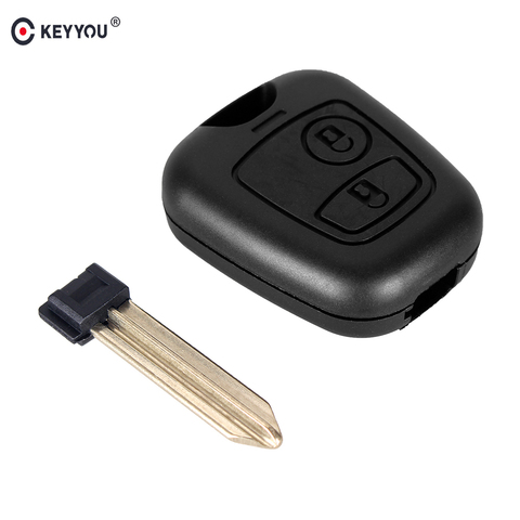 KEYYOU 2 Button Remote Key Flip Fob Car Key Case for Citroen C1 C2 C3 Saxo /Xsara /Picasso /Berlingo Uncut Blade Car Key Shell ► Photo 1/6