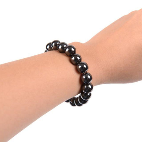 High Grade 6 8 10 Black Magnetic Hematite Stone Therapy Beads Bracelet For Men Bangles Jewelry Gift ► Photo 1/6
