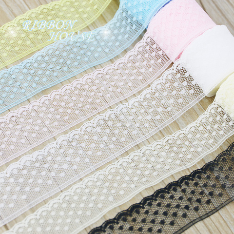 (10 yards/roll) 30mm dots lace fabric Webbing Decoration Love gift packing Material rolls ► Photo 1/6