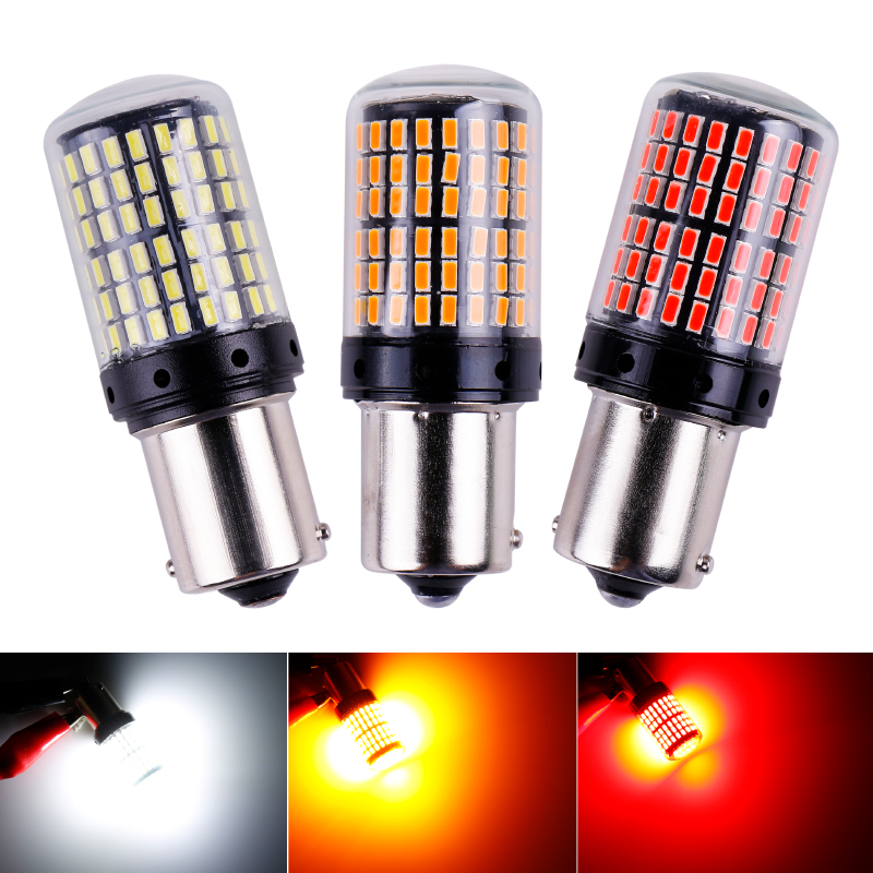 1X P21W LED 1156 BA15S BAU15S 1157 BAY15D COB Filament Car Brake Light Turn  Signal Lamp Tail Reverse Bulb 12V DC