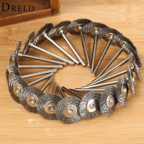 10Pcs Dremel Accessories 22mm Steel rotary brush dremel Wire wheel Brushes for Grinder Rotary Tool for mini drill Polishing ► Photo 1/6