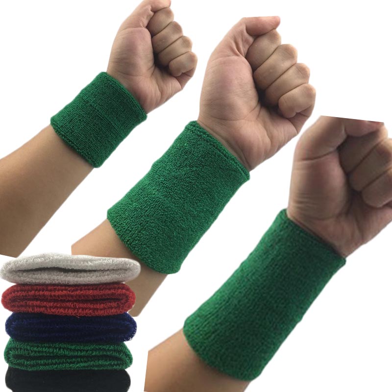 Wrist Band Cotton Bracelet Sports Sweatband Tennis Hand Band Sweat Brace Support 