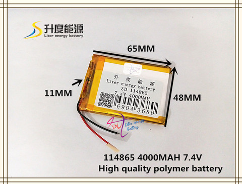 7.4V 4000mAH 114865 Polymer lithium ion / Li-ion battery for POWER BANK tablet pc mp3 mp4 cell phone speaker ► Photo 1/2