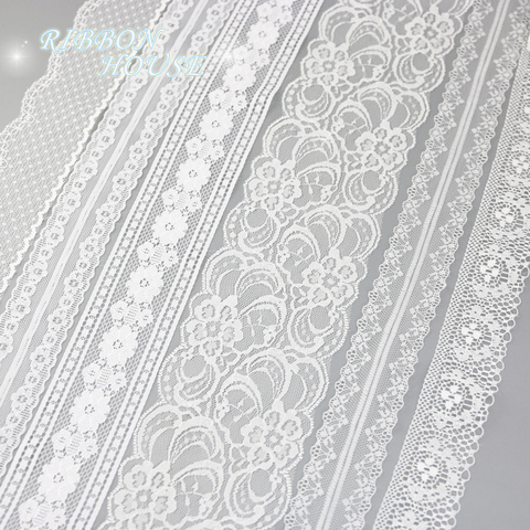 White lace fabric Webbing Decoration Love gift packing ribbon Material (5 yards/roll) ► Photo 1/6