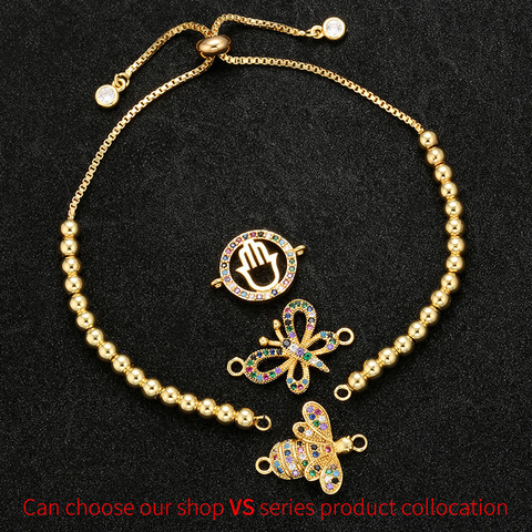 ZHUKOU 7x260mm fashion high quality metal beads bracelet women DIY handmade jewelry decorative accessories model:VL14 ► Photo 1/6