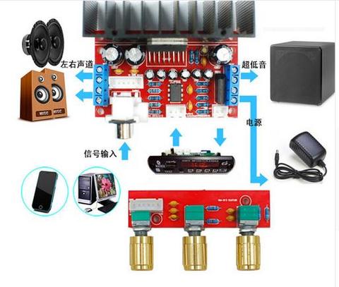 TDA7377 amplifier DIY kit Single power computer super bass 2.1 power amplifier board 3 channel sound amplifier TDA7377 DIY suite ► Photo 1/6