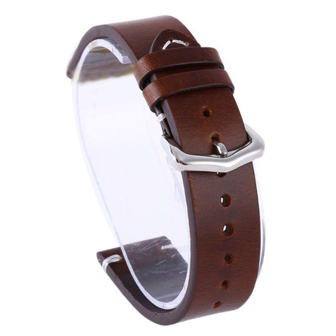 Wax Oil Skin Watch Straps Vintage Genuine Leather Watchband Calfskin Watch Straps 18mm 20mm 22mm Black Brown Stainless Bracelet ► Photo 1/6