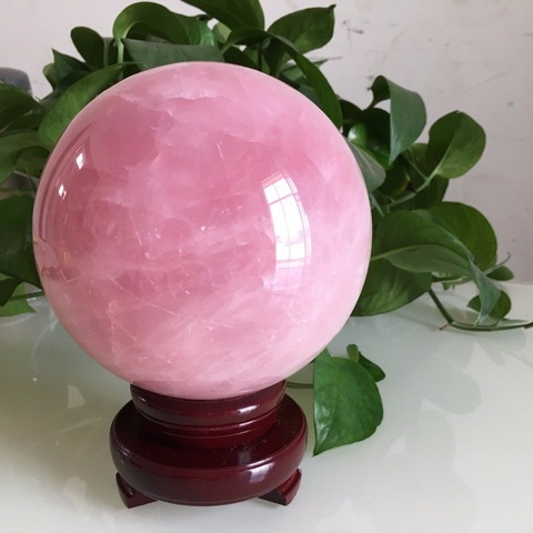 Natural Pink Rose Quartz Crystal Healing Ball Sphere + Stand ► Photo 1/6