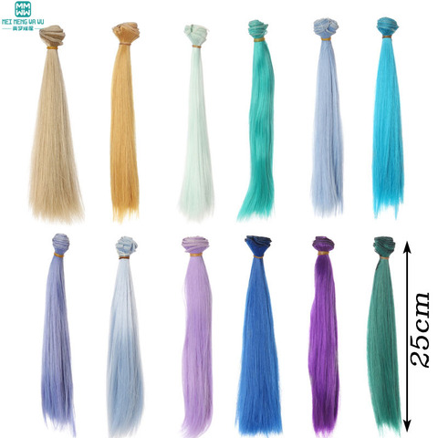 1pcs 25*100CM Doll wigs/hair Straight hair For dolls 1/3 1/4 1/6 BJD/SD DIY modeling Blue Purple Khaki ► Photo 1/6